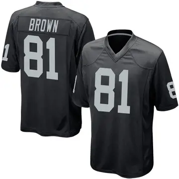 Nike Tim Brown Men's Game Las Vegas Raiders Black Team Color Jersey