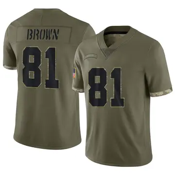 Nike Tim Brown Men's Limited Las Vegas Raiders Olive 2022 Salute To Service Jersey