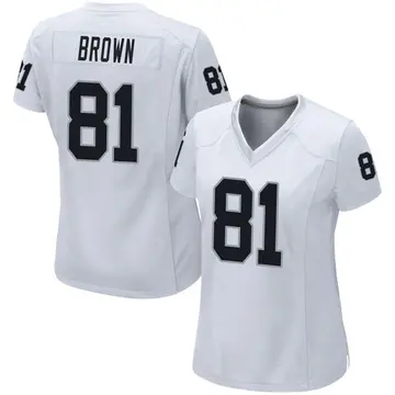 Nike Tim Brown Women's Game Las Vegas Raiders White Jersey