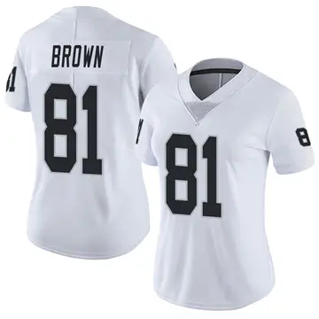 Nike Tim Brown Women's Limited Las Vegas Raiders White Vapor Untouchable Jersey
