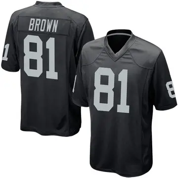 Nike Tim Brown Youth Game Las Vegas Raiders Black Team Color Jersey