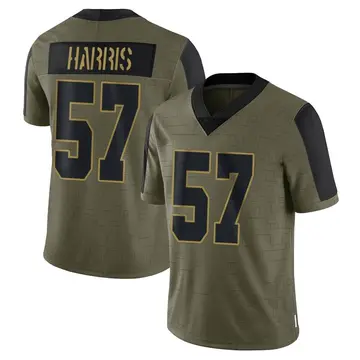 Nike Trent Harris Men's Limited Las Vegas Raiders Olive 2021 Salute To Service Jersey