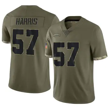 Nike Trent Harris Men's Limited Las Vegas Raiders Olive 2022 Salute To Service Jersey