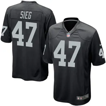 Nike Trent Sieg Men's Game Las Vegas Raiders Black Team Color Jersey