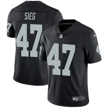 Nike Trent Sieg Men's Limited Las Vegas Raiders Black Team Color Vapor Untouchable Jersey