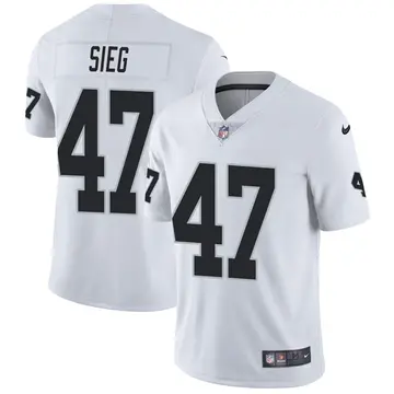 Nike Trent Sieg Men's Limited Las Vegas Raiders White Vapor Untouchable Jersey