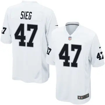 Nike Trent Sieg Youth Game Las Vegas Raiders White Jersey