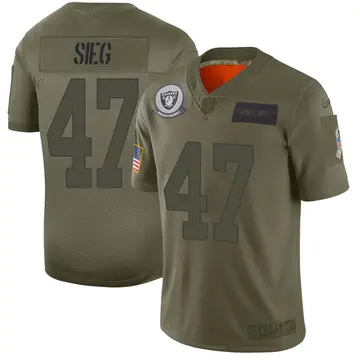 Nike Trent Sieg Youth Limited Las Vegas Raiders Camo 2019 Salute to Service Jersey