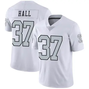 Nike Tyler Hall Men's Limited Las Vegas Raiders White Color Rush Jersey