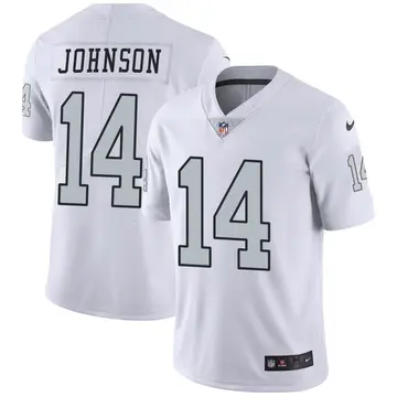 Nike Tyler Johnson Men's Limited Las Vegas Raiders White Color Rush Jersey