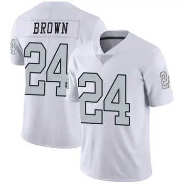 Nike Willie Brown Men's Limited Las Vegas Raiders White Color Rush Jersey