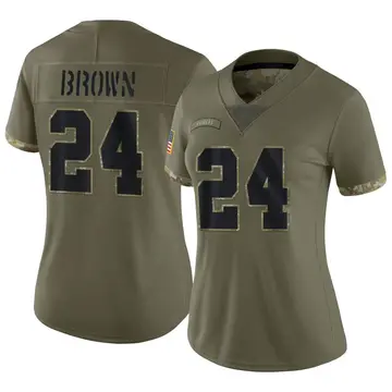 Nike Willie Brown Women's Limited Las Vegas Raiders Olive 2022 Salute To Service Jersey