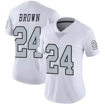 Nike Willie Brown Women's Limited Las Vegas Raiders White Color Rush Jersey