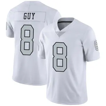 Nike Wilson Ray Guy Men's Limited Las Vegas Raiders White Color Rush Jersey